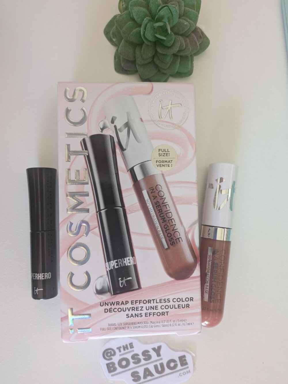 🌸  IT COSMETICS Box Set Confidence in a Serum Gloss Self Worth & Travel Mascara